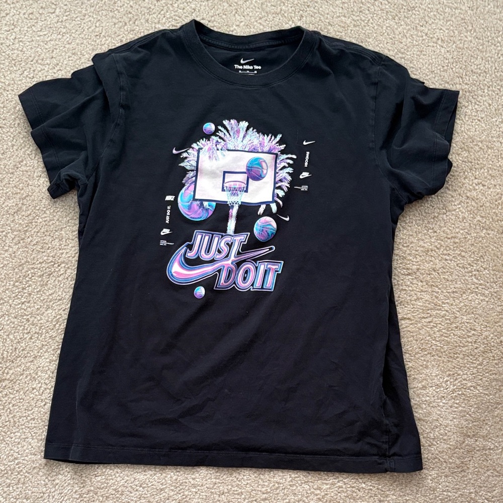 Nike Black T-Shirt with Just Do It Graphic